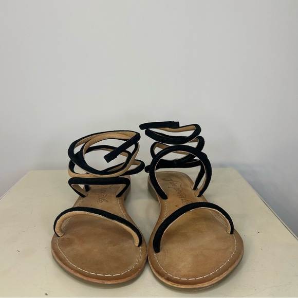 Free People Havana Gladiator Ankle Wrap Suede Sandals in Black, Size 37 (6.5-7) - Picture 5 of 8
